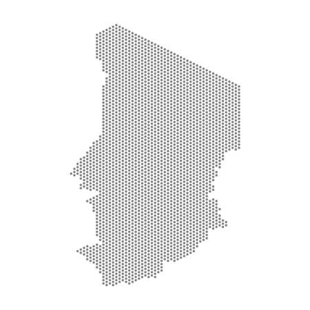 vector illustration of dotted map of Chadのイラスト素材