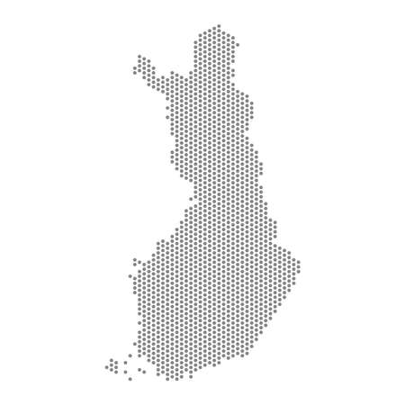 Vector illustration of dotted map of Finlandのイラスト素材