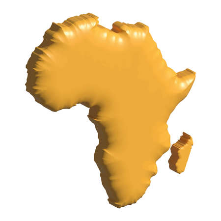 Vector illustration of 3D Africa mapのイラスト素材