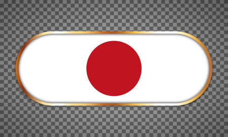 Vector illustration of web button banner with country flag of Japanのイラスト素材