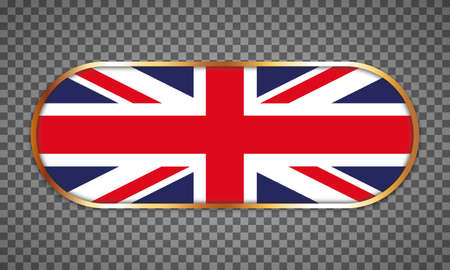 Vector illustration of web button banner with country flag of UKのイラスト素材