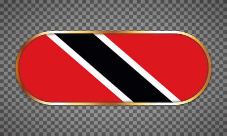 Vector illustration of web button banner with country flag of Trinidad and Tobagoのイラスト素材
