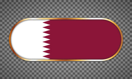 Vector illustration of web button banner with country flag of Qatarのイラスト素材