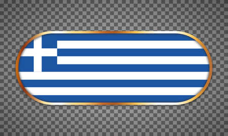 Vector illustration of web button banner with country flag of Greeceのイラスト素材
