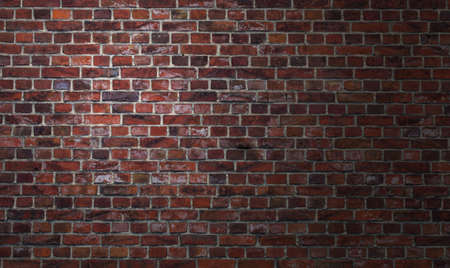 texture of old red bricks wall background under the dark lightの写真素材