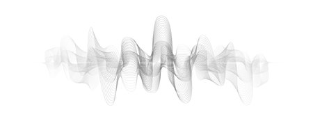 abstract vector illustration of gray colored wave lines on white backgroundのイラスト素材