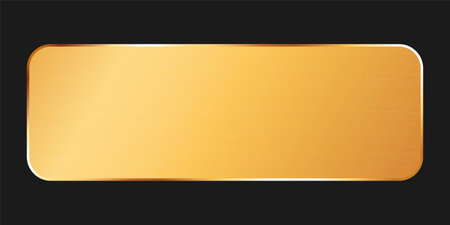 long gold banner button with gold frame on dark backgroundのイラスト素材