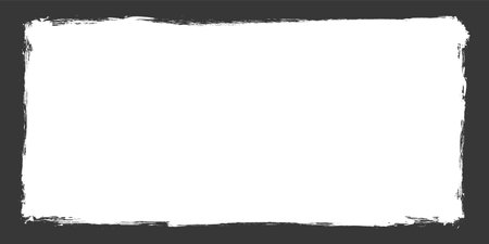 Gray colored vector illustration of brush painted banner frames on white backgroundのイラスト素材