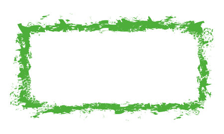 green colored vector brush painted banner on white backgroundのイラスト素材