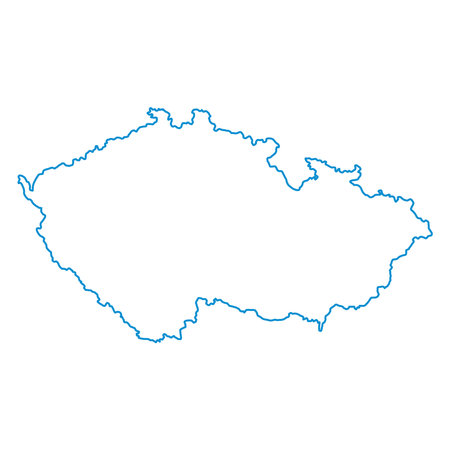 Vector illustration of blue colored outline map of Czech Republicのイラスト素材