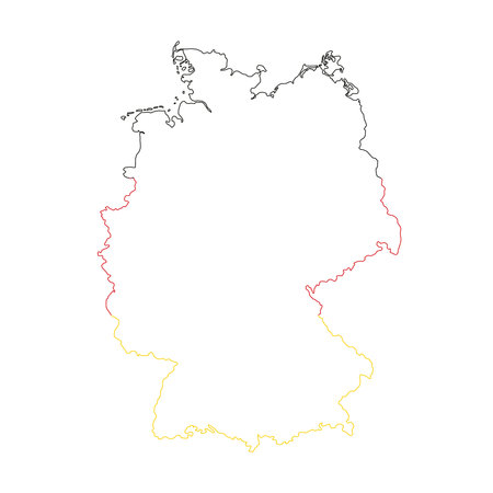 vector illustration of german flag colored outline map of Germanyのイラスト素材