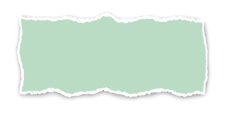 Green colored vector torn paper banner with ripped edges with space for your textのイラスト素材