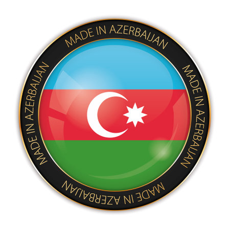 vector illustration of made in Azerbaijan banner with national flagのイラスト素材
