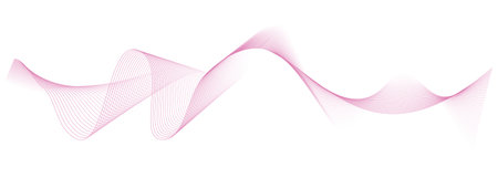 abstract vector illustration of pink colored wave lines - vector backgroundのイラスト素材