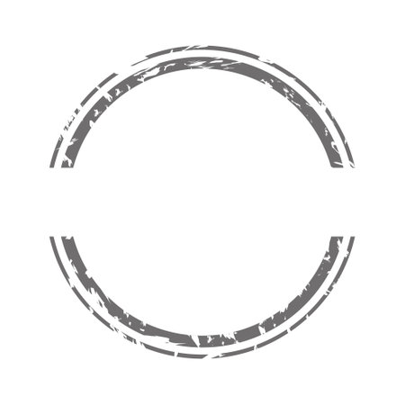 Vector illustration of gray colored circle shape brush painted banner frame stampのイラスト素材