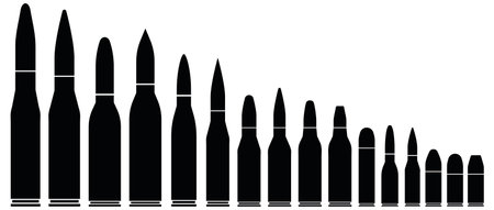 vector illustration set of bullet silhouetteのイラスト素材