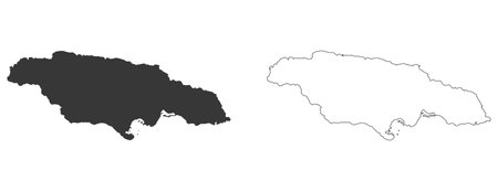 set of 2 maps of Jamaica - vector illustrationsのイラスト素材