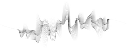 abstract vector illustration of gray colored wave lines - vector backgroundのイラスト素材