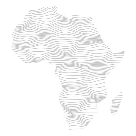 abstract map of Africa - vector illustration of striped gray colored mapのイラスト素材