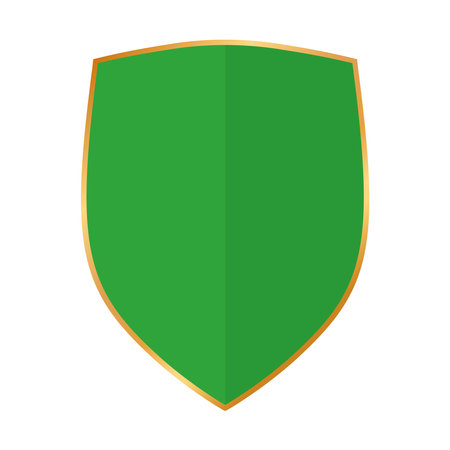 green colored shield icon with gold frameのイラスト素材