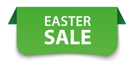 EASTER SALE - green colored sticker bannerのイラスト素材