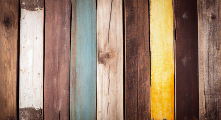 texture of old brown wooden planks - wood background created with Generative AIの素材