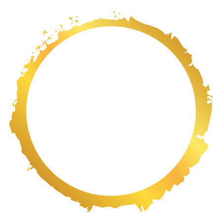 Vector illustration of gold colored circle brush painted bannerのイラスト素材