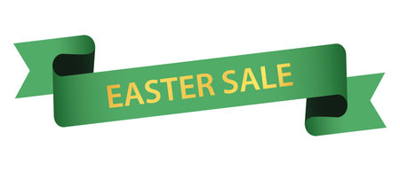 EASTER SALE - vector design element - green colored ribbon banner labelのイラスト素材