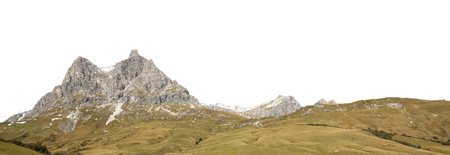 landscape in the mountains on white background