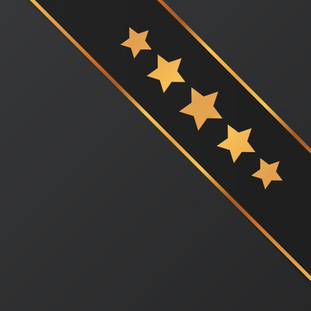 first place vector illustration of gold corner ribbon banner with gold colored frameのイラスト素材