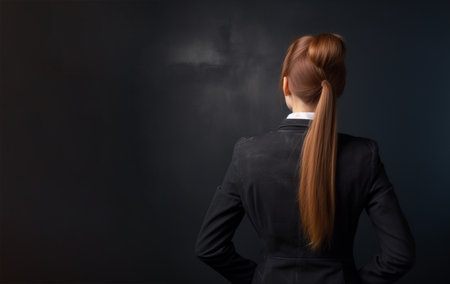 woman standing in front of a blackboard. Created with Generative AIの素材