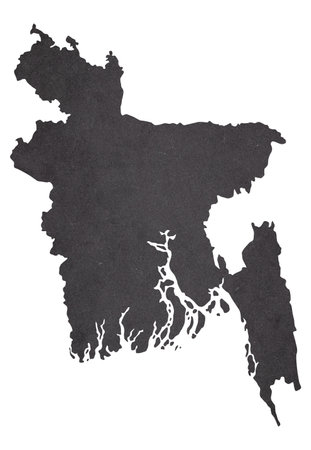 Map of Bangladesh on old black grunge paperの写真素材