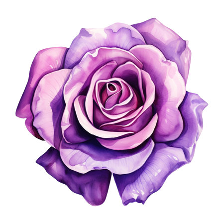 isolated illustration of violet rose flower. Created with Generative AIの素材
