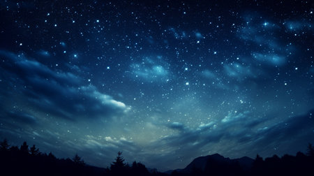 illustration of a starry night sky Created with Generative AIの素材