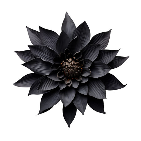 illustration of isolated black lotus flower. Created with Generative AIの素材