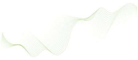 abstract vector illustration of green colored wave lines - vector backgroundのイラスト素材
