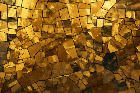 illustration of abstract gold mosaic background texture. Created with Generative AIの素材