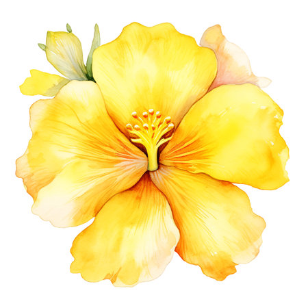 isolated illustration of yellow flower. Created with Generative AIの素材