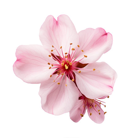 isolated illustration of a cherry flower. Created with Generative AIの素材