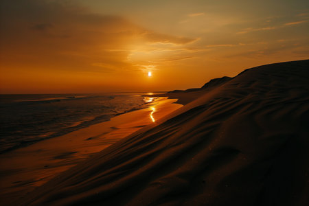 illustration of North Sea dune landscape. Created with Generative AIの素材