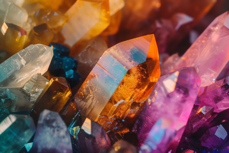 illustration of background with colorful gemstones. Created with Generative AIの素材