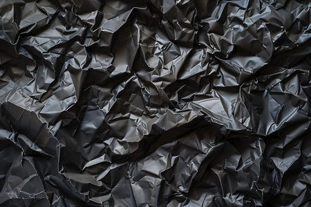 illustration of black crumpled paper texture background. Created with Generative AIの素材