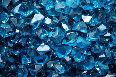 Shiny blue diamonds as a background. Close-up shot.の素材