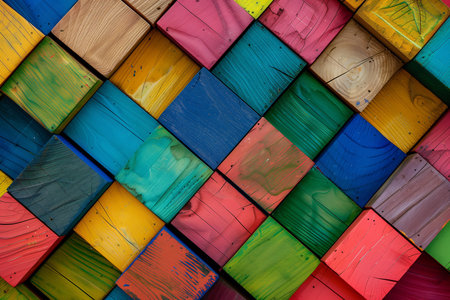 Colorful wood wall background. Abstract background for design and decoration.の素材