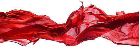 Smooth elegant red silk or satin can be used as background.の素材