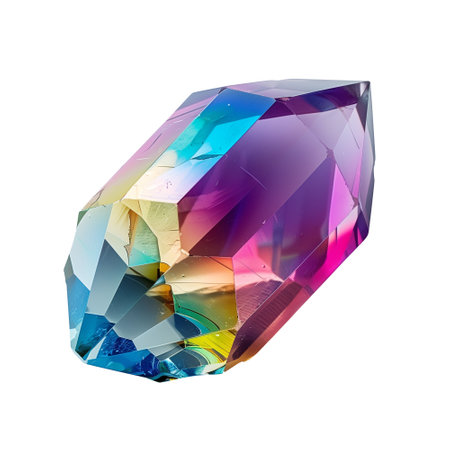 Colorful Gemstone isolated on white backgroundの素材