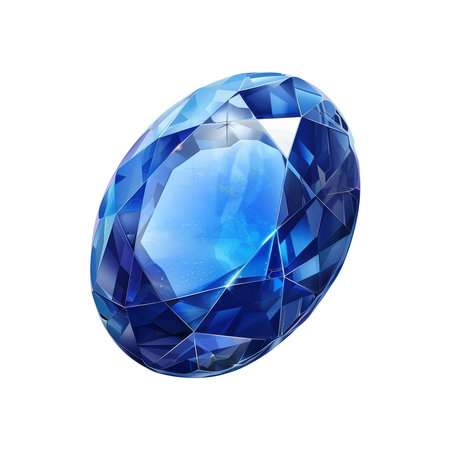 Blue diamond illustration isolated on white backgroundの素材