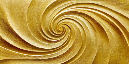 abstract gold background with waves and curvesの素材