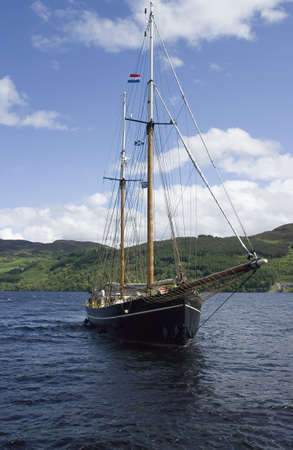 Classic sailboat. Loch Ness, Scotland. UKのeditorial素材