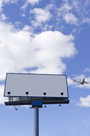 Airplane with blank billboard, travel andvertisementの写真素材